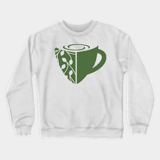 cup of green tea shape Crewneck Sweatshirt